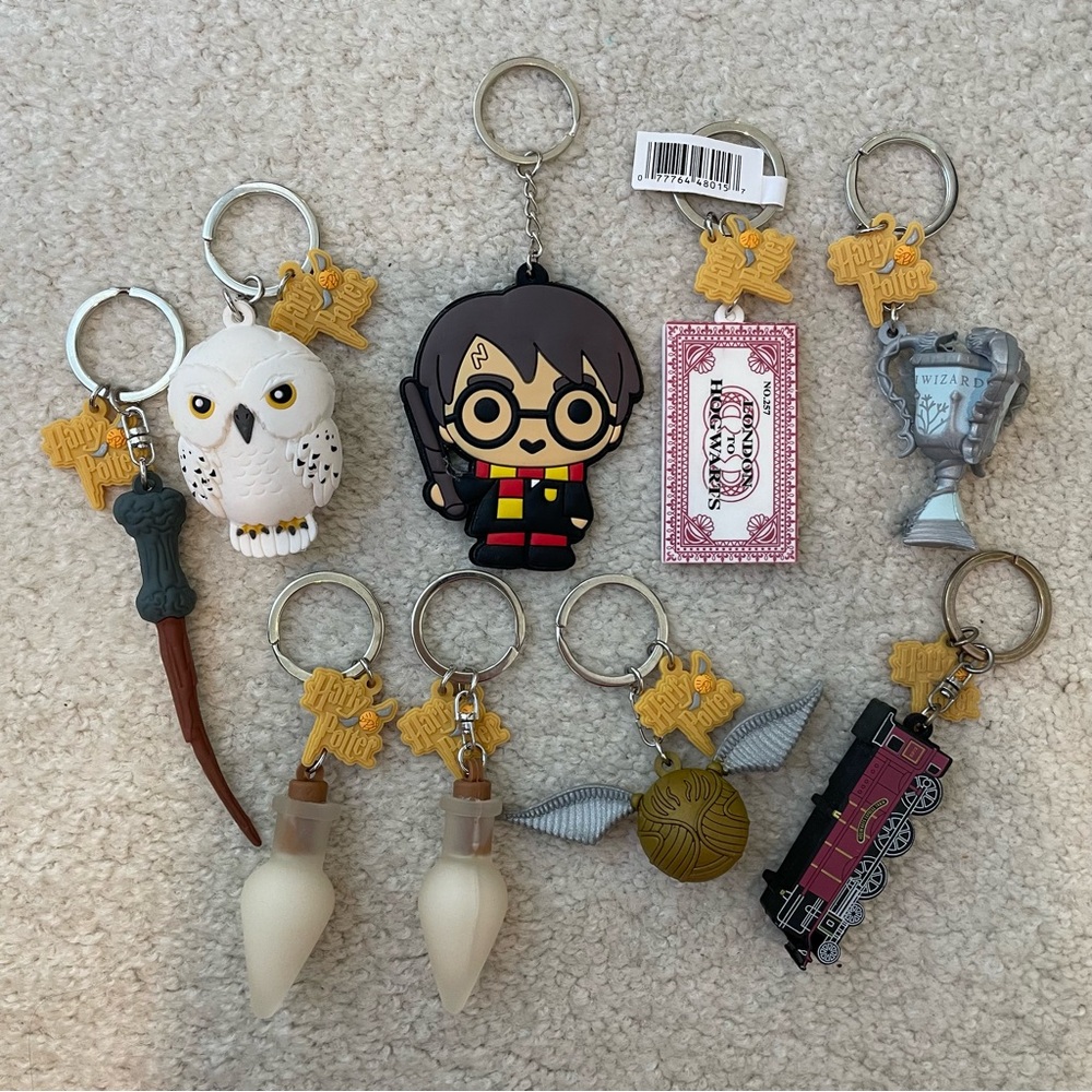 Harry Potter Rubber(?) Keychain Set for Kids (9)